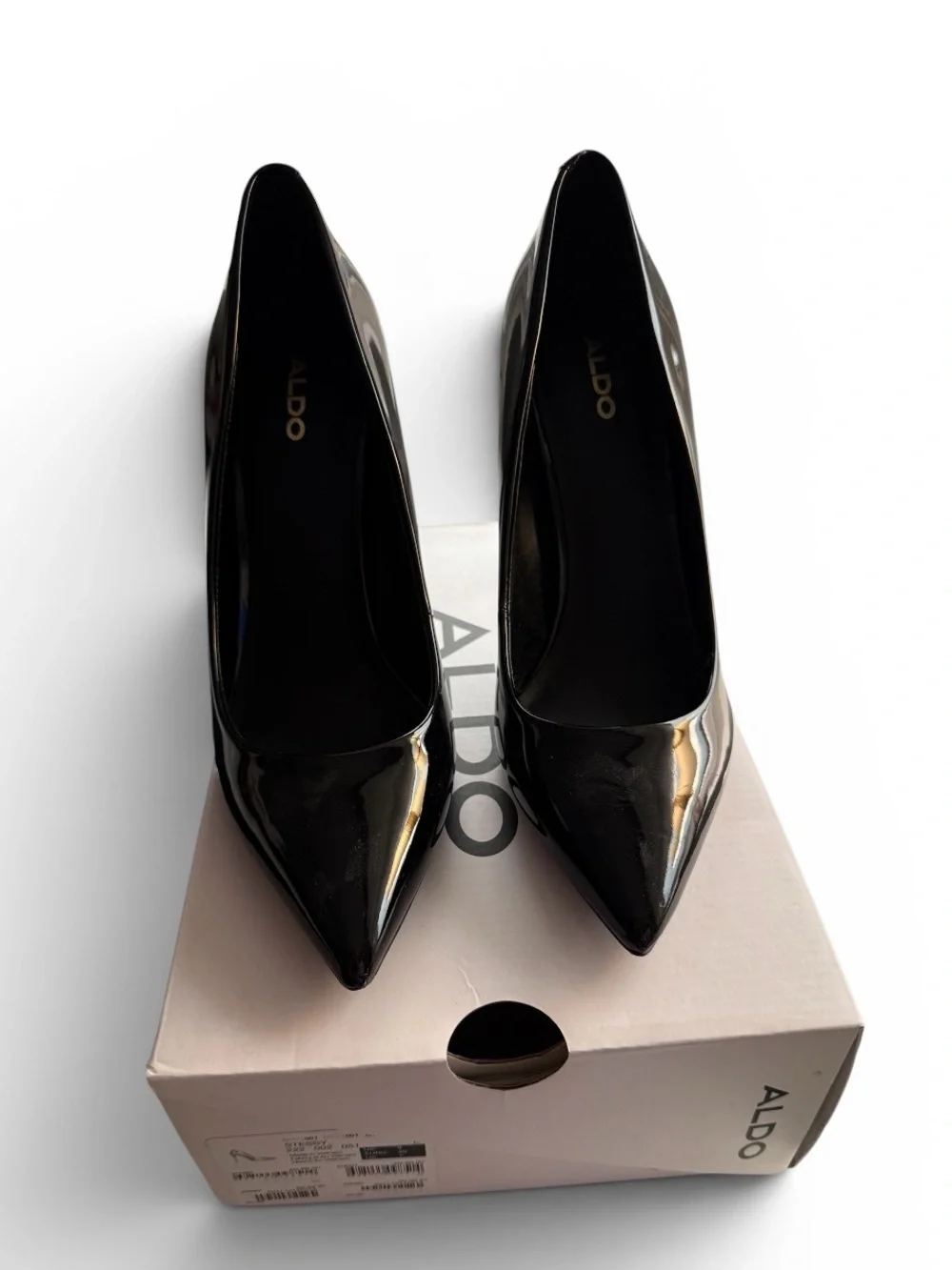 Aldo Black Patent Pointed Toe Pumps